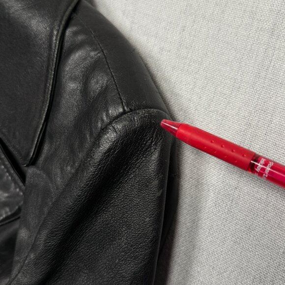 VTG Wilsons Leather Pelle Studio Jacket Black Double Breasted Thinsulate Size M - Picture 8 of 14